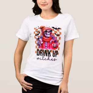 Camiseta Café de Esqueleto do Festival de Outono do Hallowe