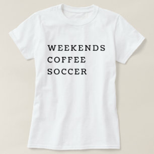 Camiseta Café de Fin de Semana Futebol Feminino Minimalista