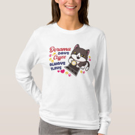 Camiseta Café de Gato Bonito com Dorama Vibes