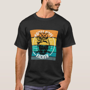 Camiseta Café de gato cigarro rotina matinal humor jornal