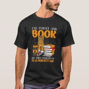 Camiseta Café De Gato E Livro Os Ingredientes De Uma Perfei