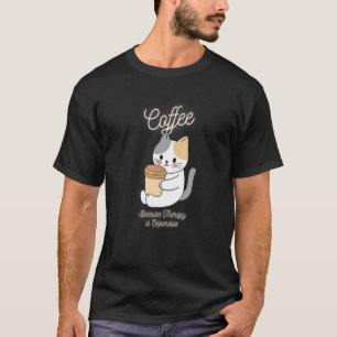 Camiseta Café De Gato Gato Gótico Porque A Herapia É Cara