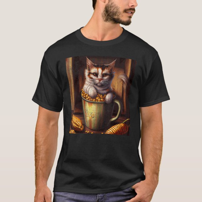 Camiseta Café de Gato Milho Na Espiga (Frente)