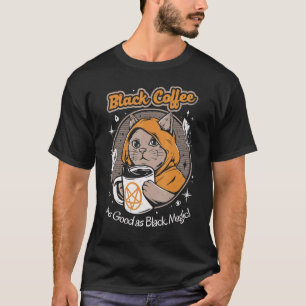 Camiseta Café de Gato Preto de Halloween Tão Bom Quanto Mag