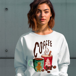 Camiseta Café de inverno moderno pão de gengibre mulheres c