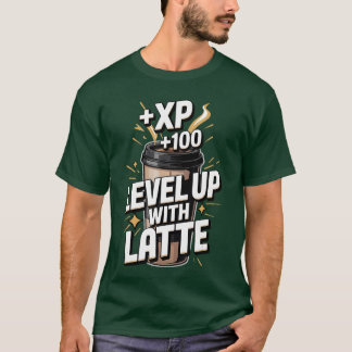 Camiseta Café de Jogos Level Up Com amigos Latte