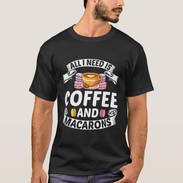 Camiseta Café De Lover Engraçado Da Comida Francesa E Macar (Frente)