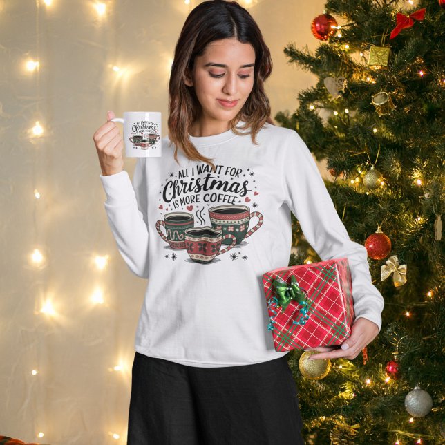 Camiseta Café de Natal (Coffee Lover Christmas Crewneck Sweatshirt)