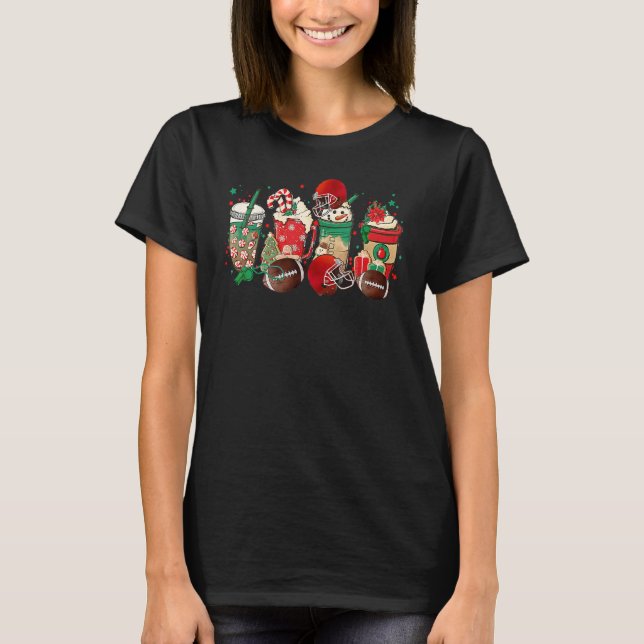 Camiseta Café de Natal Dia de Jogo de Futebol Bebida de Caf (Frente)