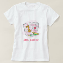 Camiseta Café de Notebook Rosa Pink do Professor de Primeir