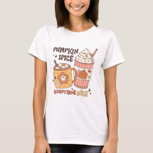 Camiseta Café de Outono, Abobrinha, Tempero de Especiarias,