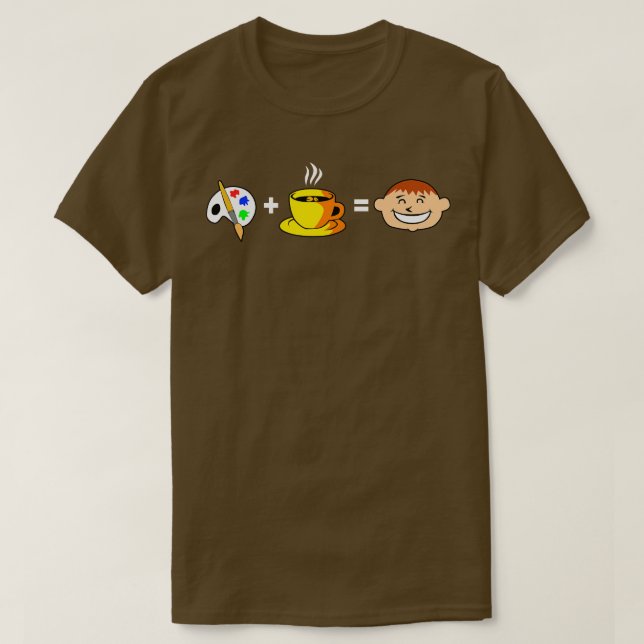 Camiseta Café de Tinta Feliz (Frente do Design)