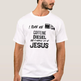 Camiseta Café Diesel E Jesus Caminhoneiro Grunge ENGRAÇADO