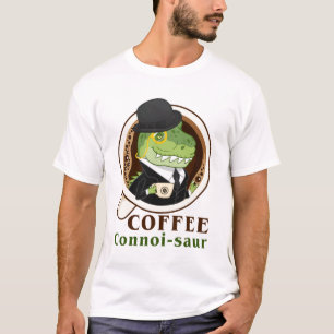 Camiseta Café Dinossauro Connoi Saur Engraçado Bebê-Café