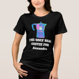 Camiseta Café Divertido Esnobe Nome Personalizado Mulheres