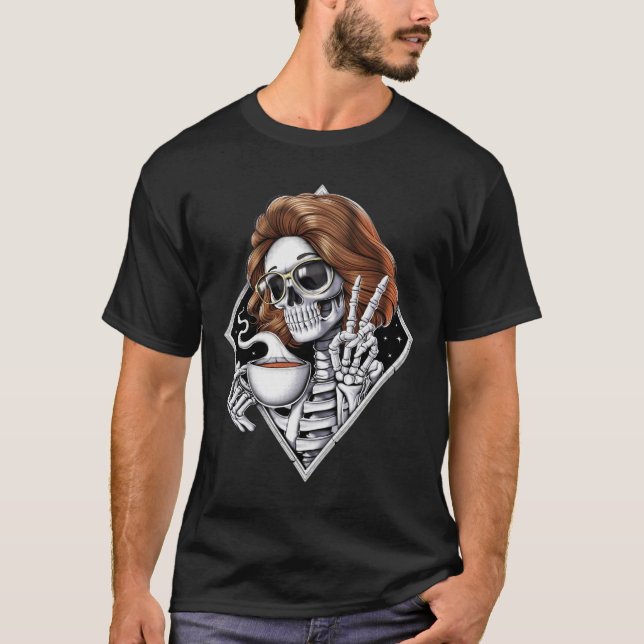 Camiseta Café do Bebendo Skeleton (Frente)