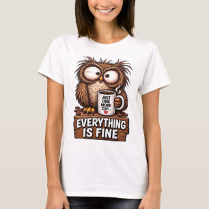 Camiseta Café do Coruja Cansado Divertido