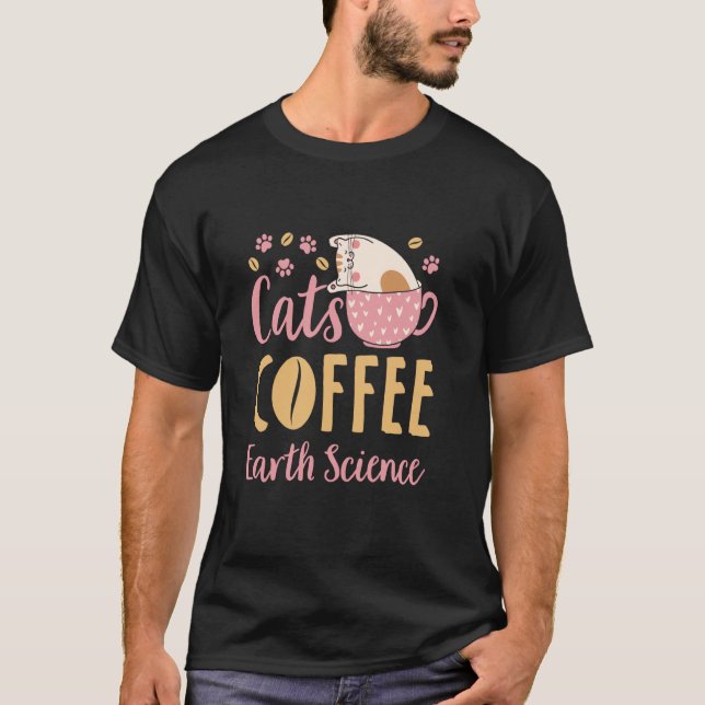 Camiseta Café do Gato de Ciência da Terra (Frente)