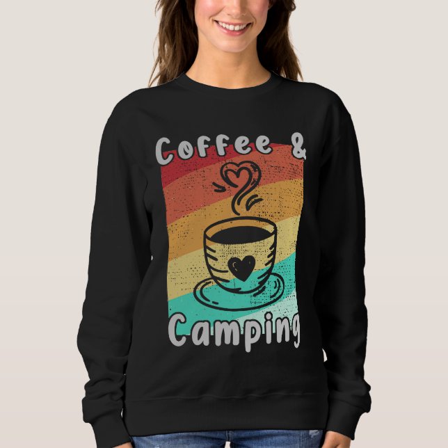 Camiseta Café e Acampamento Amante de Barraca Engraçado Aca (Frente)
