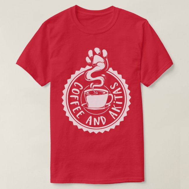 Camiseta Café e Akitas Akita (Frente do Design)