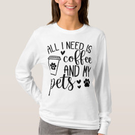 Camiseta Café e Animais de Companhia!