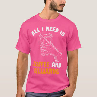 Camiseta Café E Bilhar Balls Piscina Névoa Jogador