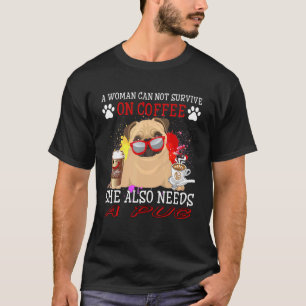 Camiseta Café E Cachorro Café E Pug