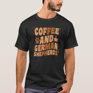 Camiseta Café E Cão Pastor Alemão GSP Pai Mãe Do Cão