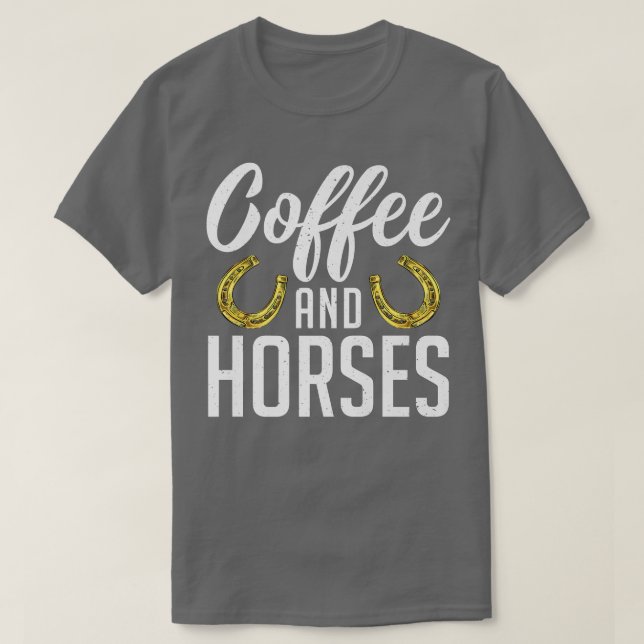 Camiseta Café E Cavalos Cavalos Engraçados (Frente do Design)