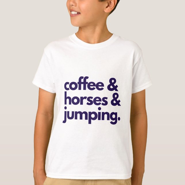 Camiseta café e cavalos e salto (Frente)