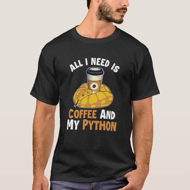 Camiseta Café e Cobra Python Pythonidae Banana Bola Pyt (Frente)