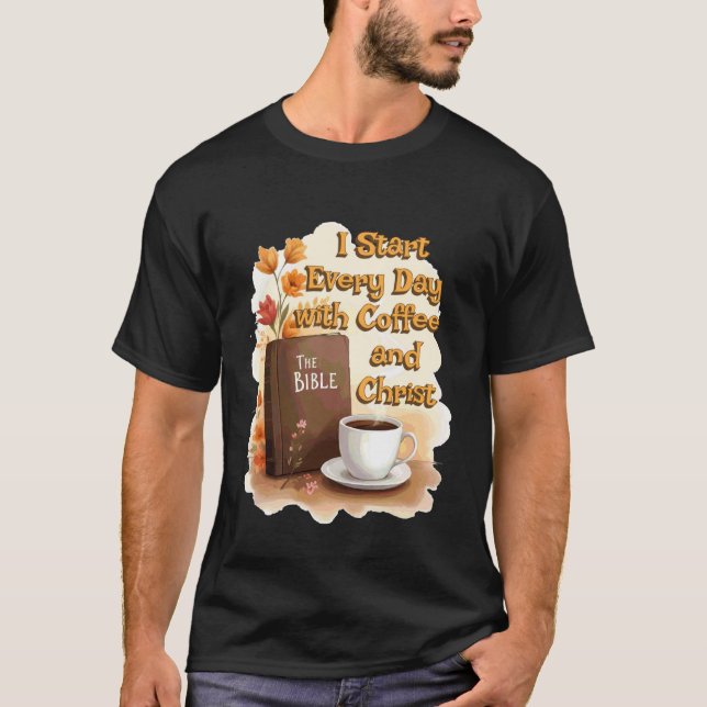 Camiseta Café e Cristo Jesus Manhã Católica (Frente)