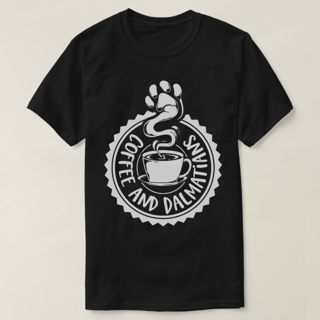Camiseta Café e Dalmatianos Dalmatianos (Frente do Design)