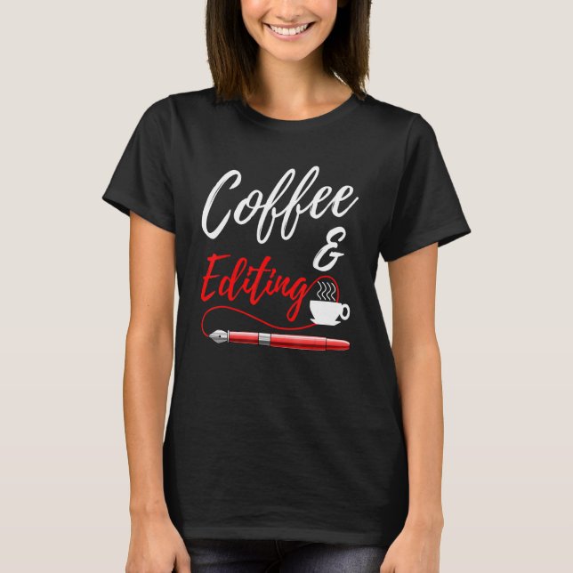 Camiseta Café E Escritor De Edição (Frente)