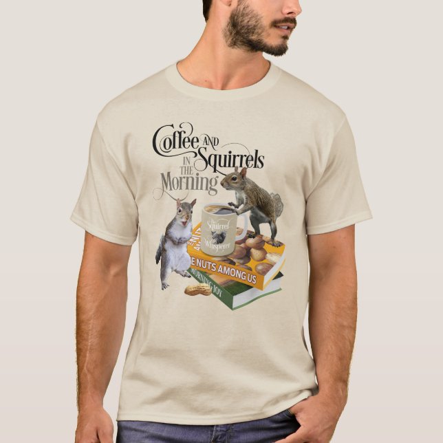 Camiseta Café e esquilos - Lover esquilo engraçado (Frente)