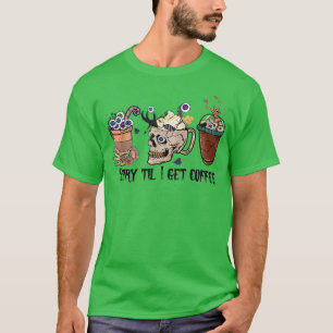 Camiseta Café E Filmes De Horror Assustam Café De Halloween