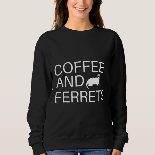 Camiseta Café E Furões Mulher Polecat Caffeine Tee (Frente)