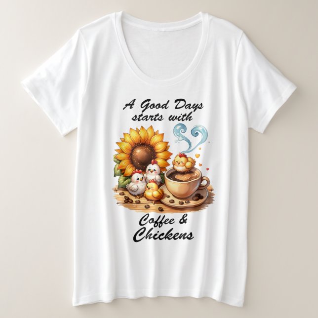 Camiseta Café e Galinhas (Frente do Design)