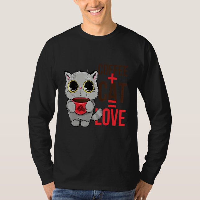 Camiseta Café E Gatinho De Amor (Frente)