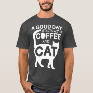 Camiseta Café E Gatos Melhor Dia de os pais De Gato E Pai E