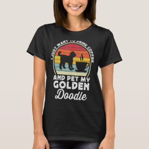 Camiseta Café E Goldendoodle Engraçado Goldendoodododle D