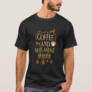 Camiseta Café e Hollandse Cães-cão Herder