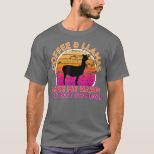 Camiseta Café E Lhamas Me Fazem Feliz Não Tanto