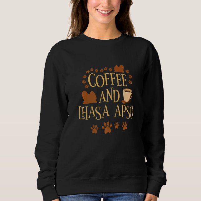 Camiseta Café e Lhasa Apso dono de cachorro dizendo (Frente)