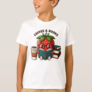 Camiseta Café e Livros - Caráter de Morango Cujo