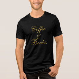 Camiseta Café e Livros Texto Preto