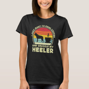 Camiseta Café E Mãe Pai Cachorro Heeler Azul Boiadeiro Aust