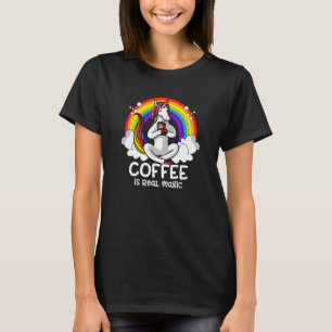 Camiseta Café é Magia Real, Unicórnio Arco-Íris Lgbt Pride 