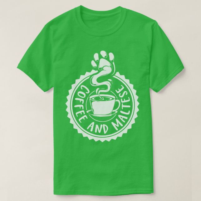 Camiseta Café e maltês (Frente do Design)