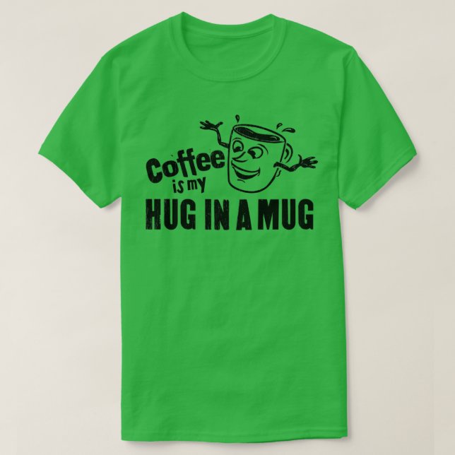 Camiseta Café é meu abraço num rosto feliz de Mug (Frente do Design)